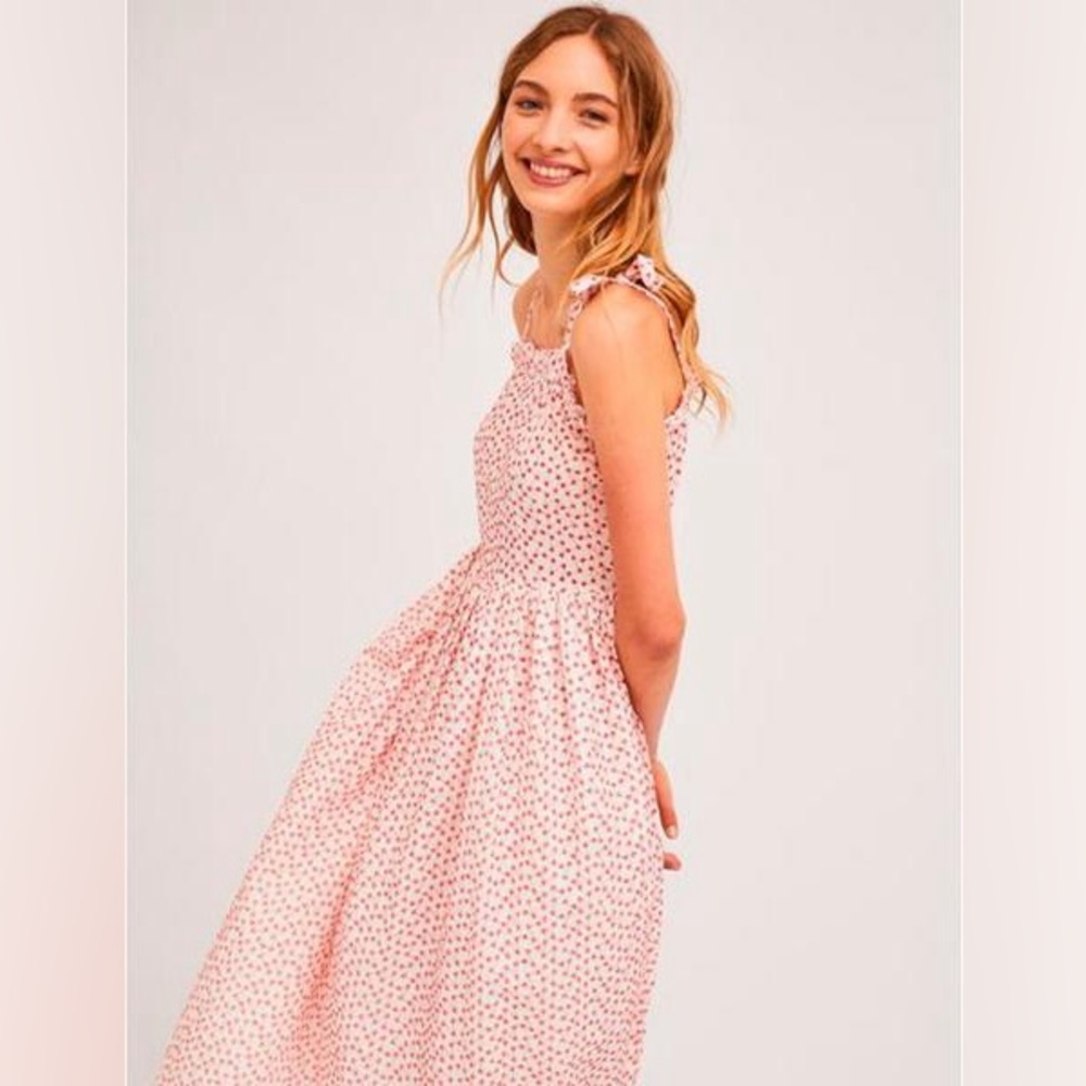 Compania Fantastica Sun Dress Red White Eyelet Cotton New - Picture 3 of 4